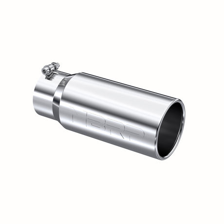 MBRP Exhaust Tip; 5in. O.D. Rolled Straight 4in. Inlet 12in. Length; T304