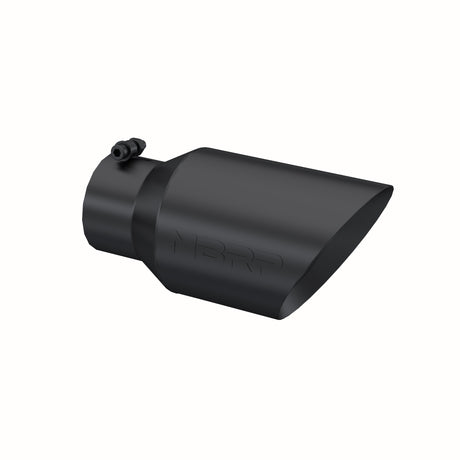 MBRP Exhaust Tip; 6in. O.D. Dual Wall Angled 4in. Inlet 12in. Length-Black Coated