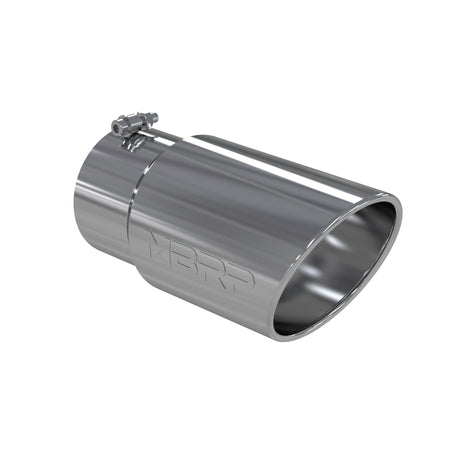 MBRP Exhaust Tip; 6in. O.D. Angled Rolled End 5in. Inlet 12in. Length; T304