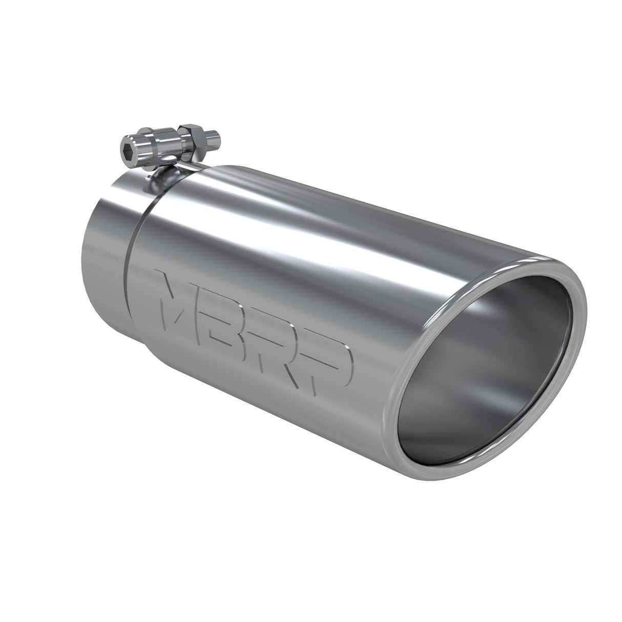 MBRP Exhaust Tip; 4in. O.D. Angled Rolled End 3in. Inlet 10in. Length; T304