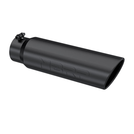 MBRP Exhaust Tip; 5in. O.D.; Angled Rolled End; 4in. Inlet 18in. In Length; Black Coated