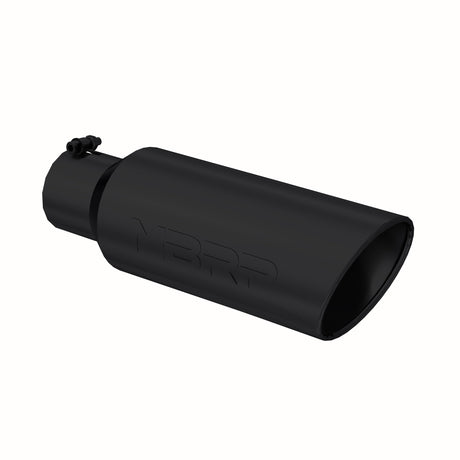 MBRP Exhaust Tip; 6in. O.D.; Rolled End; 4in. Inlet 18in. In Length; Black Coated