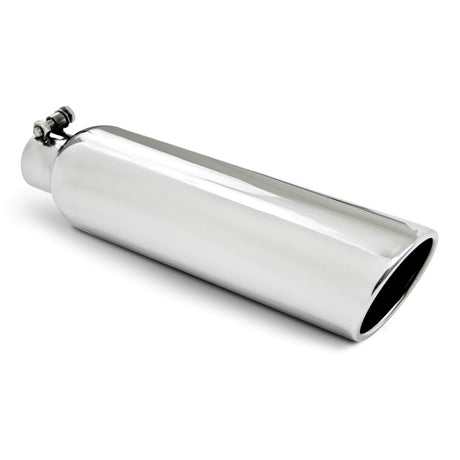MBRP Exhaust 4in. OD; 2.25in. Inlet; 16in. In Length; Angled Cut Rolled End; Clampless-no Weld; T304