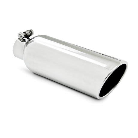MBRP Exhaust 4in. OD; 2.25in. Inlet; 12in. In Length; Angled Cut Rolled End; Clampless-no Weld; T304