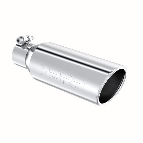 MBRP Exhaust 4in. OD; 2.5in. Inlet; 12in. In Length; Angled Cut Rolled End; Clampless-no Weld T304