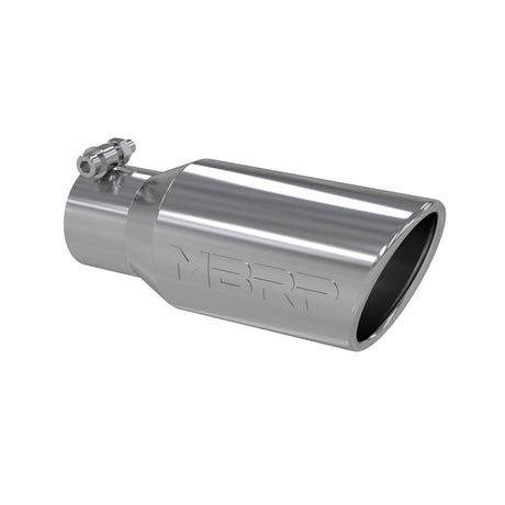 MBRP Exhaust Tip; 4in. O.D. Angled Rolled End 2 3/4in. Inlet 10in. Length; T304