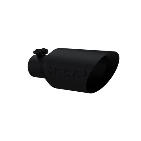 MBRP Exhaust Tip; 4 1/2in. O.D.; DW Angle Rolled End; 2 1/2in. Inlet 11in. In Length; Black Coated