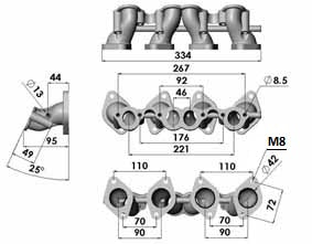VW MKI MKII GTI 1.8L 2.0L 8v SOHC dual sidedraft intake manifold