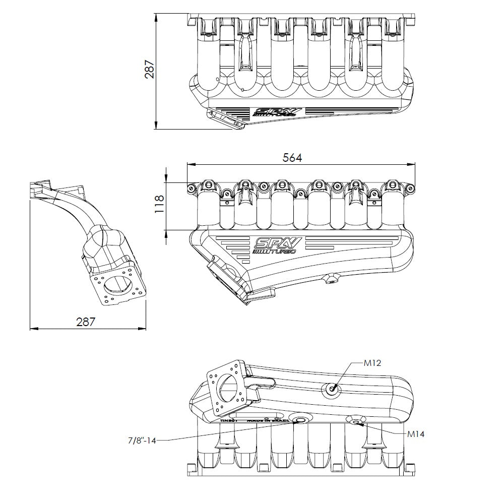 TWIN SCROLL TOP MOUNT CAST TURBO MANIFOLD V-BAND WASTEGATE + CAST ALUMINUM INTAKE MANIFOLD OEM THROTTLE for BMW E36 325 328 M3 (M50/M52/M54)