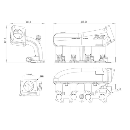 INTAKE MANIFOLD CHEVY CHEVETTE / PONTIAC T1000 / ACADIAN 1.4 / 1.6L TOWARD FRONT THROTTLE