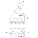 Cast Aluminum Intake Manifold for transverse VW/AUDI 1.8T with 8 injectors Fuel Rail Kit (left side OEM throttle) - Black