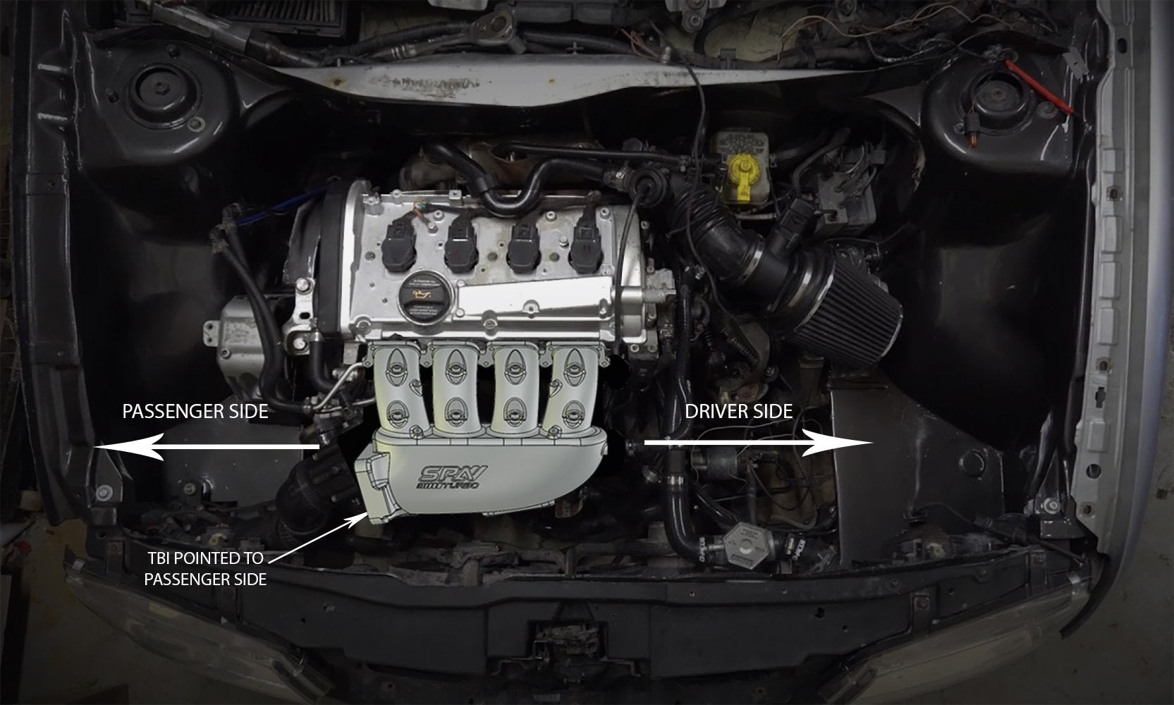 Intake Manifold for transverse VW/AUDI 1.8T - 4 injectors Fuel Rail Kit (right side without throttle bolt holes)