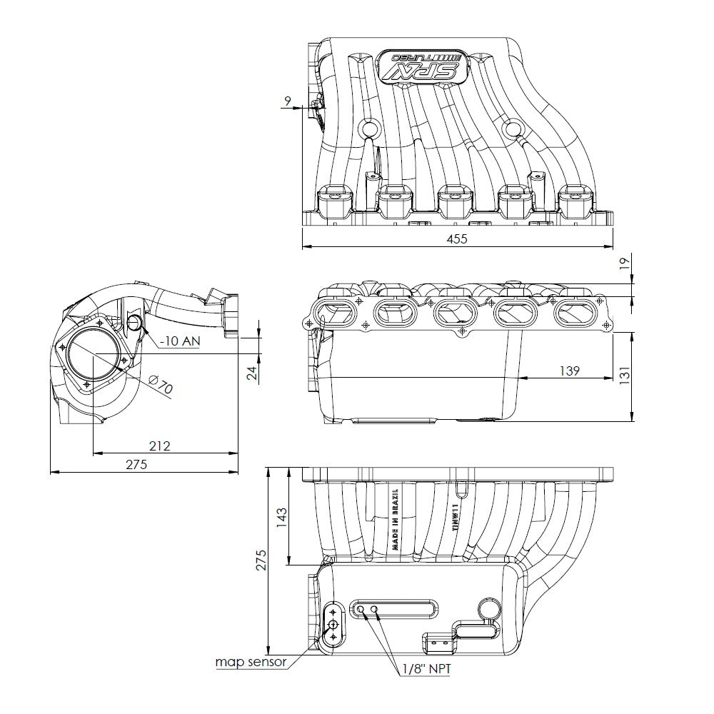 VW 5 cyl 2.5L 20v FSI T3 Turbo Exhaust Manifold + intake manifold