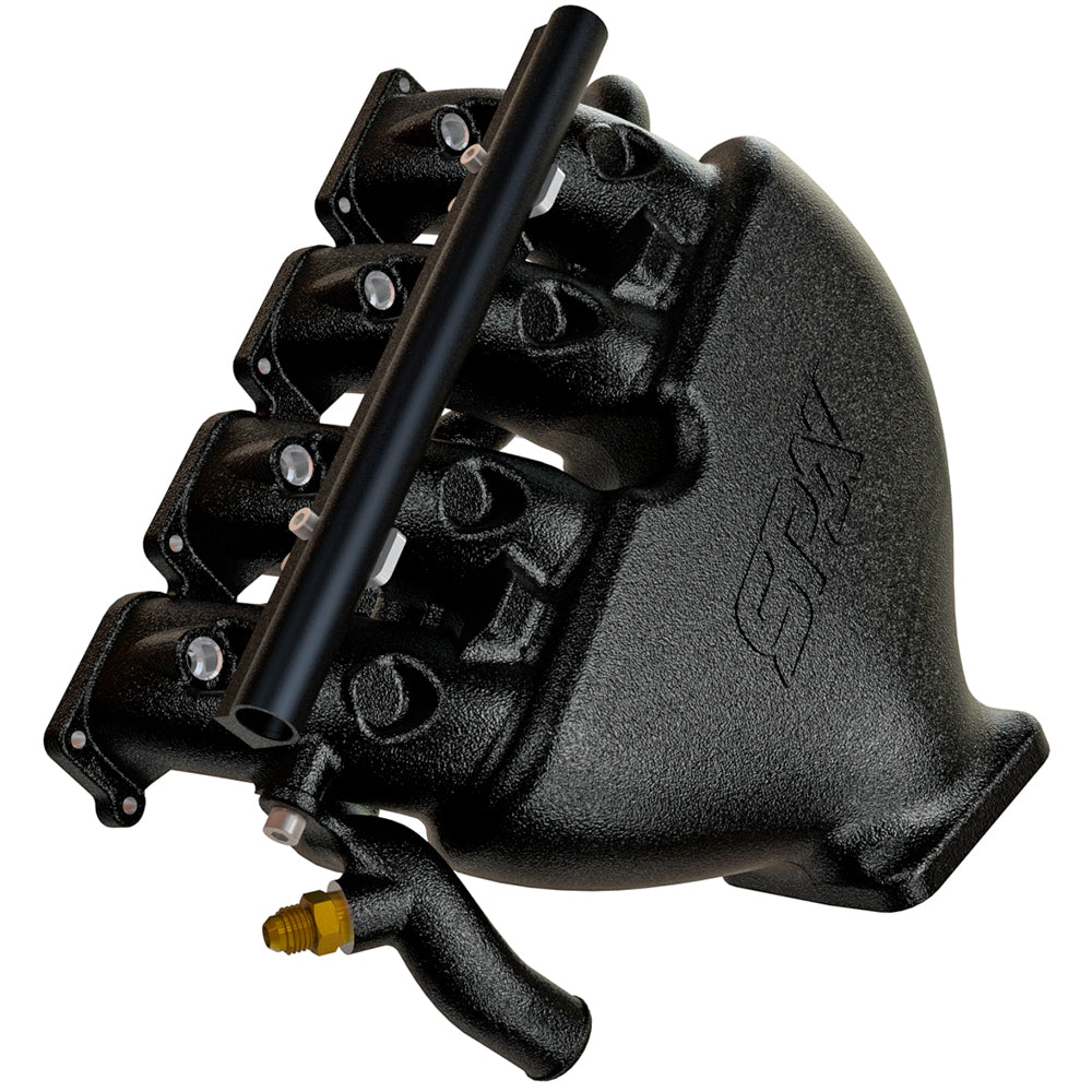 Cast Aluminum Intake Manifold for longitudinal VW/AUDI 1.8T with 4 injectors Fuel Rail Kit (without throttle bolt holes) Black