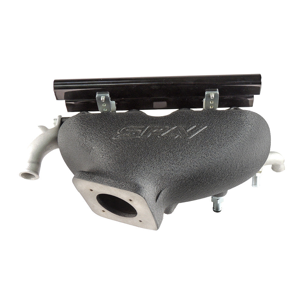 Cast Aluminum Intake Manifold for longitudinal VW/AUDI 1.8T with 8 injectors Fuel Rail Kit (OEM throttle) Black