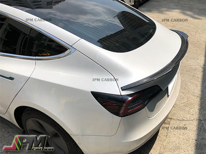[JPMCarbon] MX Style Carbon Fiber Trunk Spoiler Fits For 2017-2023 Tesla Model 3 Only