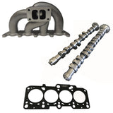 VW/AUDI 1.8L 20V transverse T3 twin scroll turbo manifold + 252 / 260 performance camshaft set + 2.50mm decompression MLS head gasket