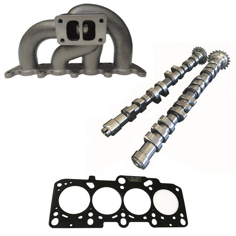 VW/AUDI 1.8L 20V transverse T3 twin scroll turbo manifold + 252 / 260 performance camshaft set + 2.50mm decompression MLS head gasket