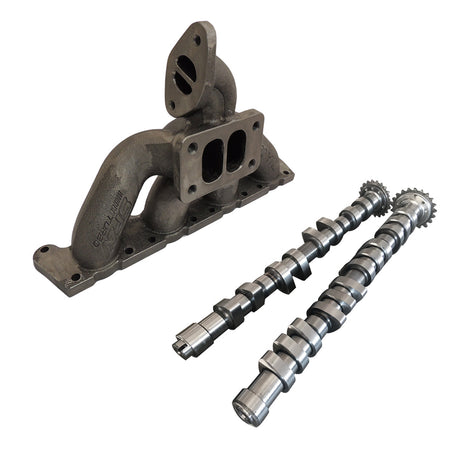 VW MKIV GTI T3 TWIN SCROLL TOP MOUNT FLANGE TURBOCHARGER EXHAUST MANIFOLD + 252 / 260 HIGH PERFORMANCE CAMSHAFT SET FOR VW/AUDI 1.8L 20V - PRE SALE