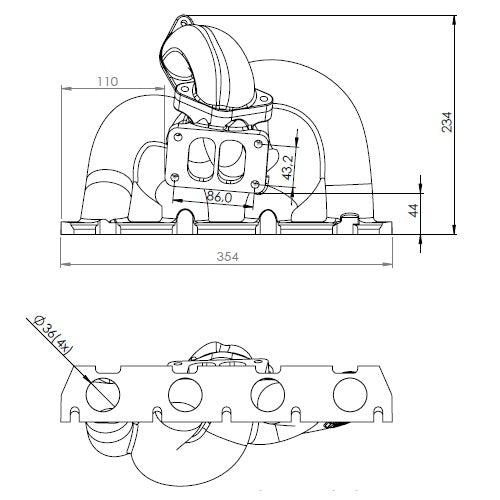 2.0L TSI / FSI T3 Twin Scroll Turbo Exhaust Manifold Transverse Engines + Aluminum intake manifold - NEW VERSION! - PRE SALE