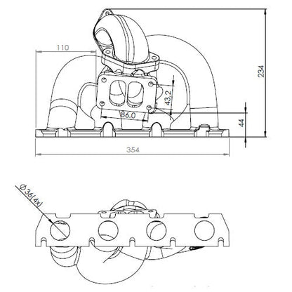 2.0L TSI / FSI T3 Twin Scroll Turbo Exhaust Manifold Transverse Engines + Aluminum intake manifold - NEW VERSION! - PRE SALE