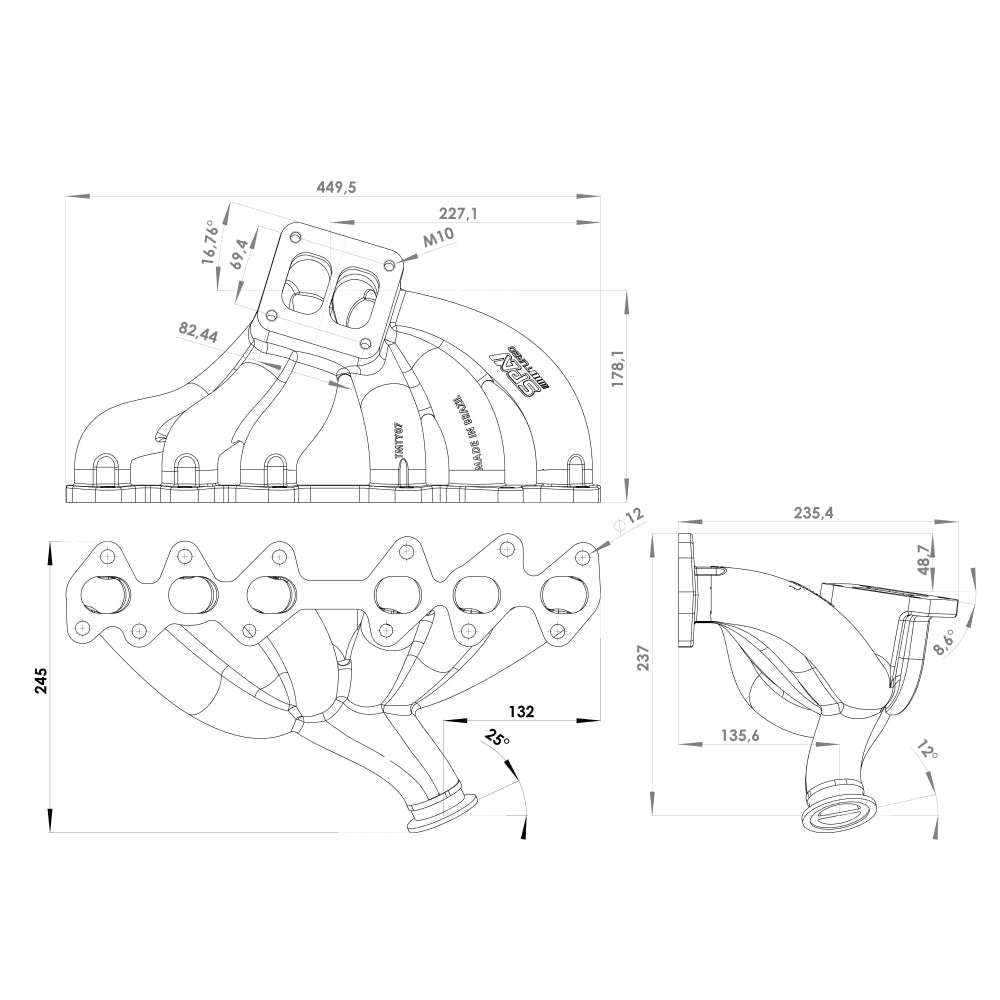 For 2JZ-GTE TOP MOUNT TWIN SCROLL TURBO MANIFOLD + INTAKE MANIFOLD