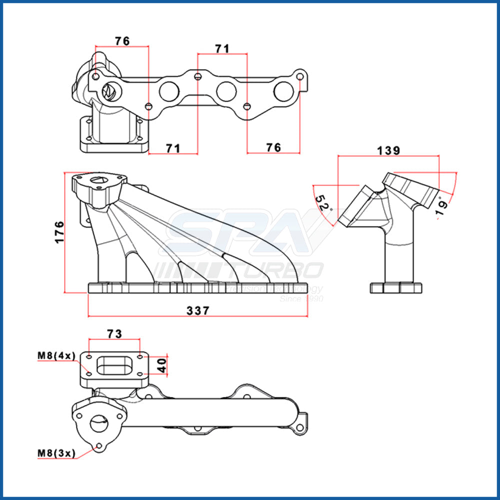 VW Polo G40 T25 turbo manifold w/ external WG - PRE SALE