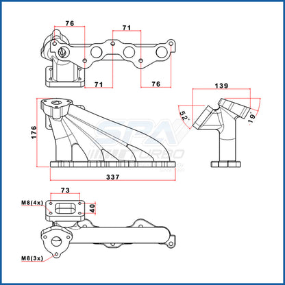 VW Polo G40 T25 turbo manifold w/ external WG - PRE SALE