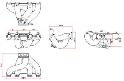 Audi 80 VW B5 1.9 TDI ADP 1.6L 8V T3 top mount twin scroll street turbo manifold - PRE SALE