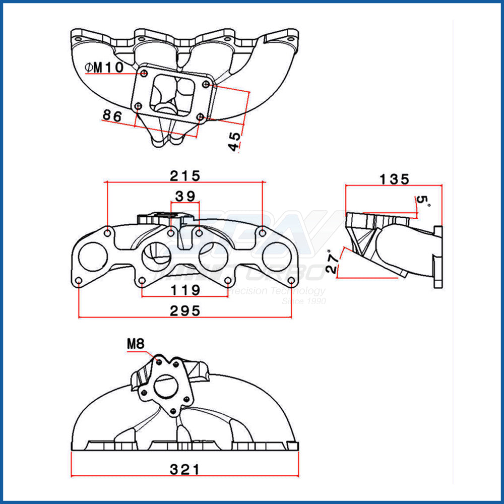 VW Golf / Jetta / Seat Cupra 1.8L / 2.0L 16V 9A ABF T3 turbo manifold- PRE SALE