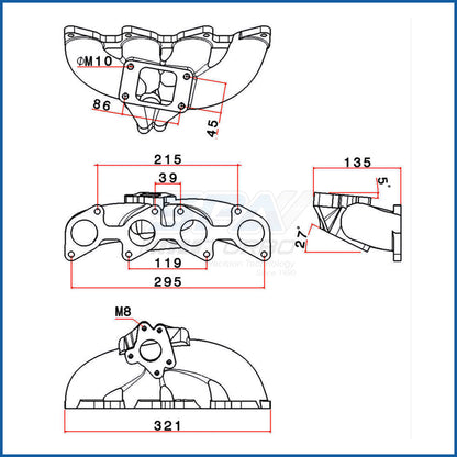 VW Golf / Jetta / Seat Cupra 1.8L / 2.0L 16V 9A ABF T3 turbo manifold- PRE SALE