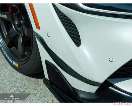 AutoTecknic Front Bumper Dry Carbon Canard Set Toyota A90 Supra 2020-2024