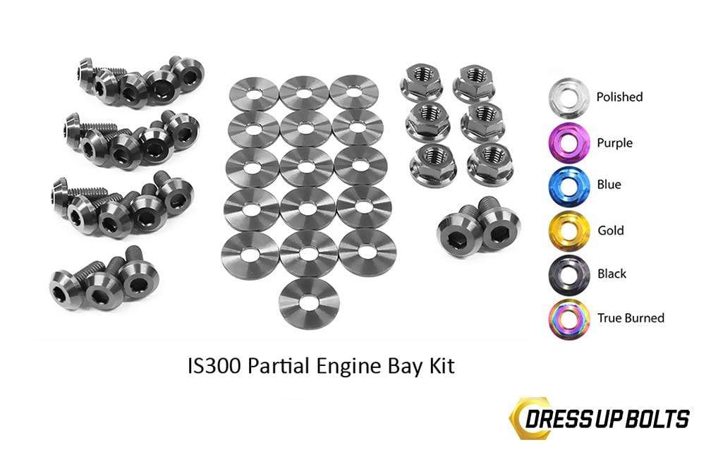 Lexus IS300 (1998-2005) Titanium Dress Up Bolts Partial Engine Bay Kit