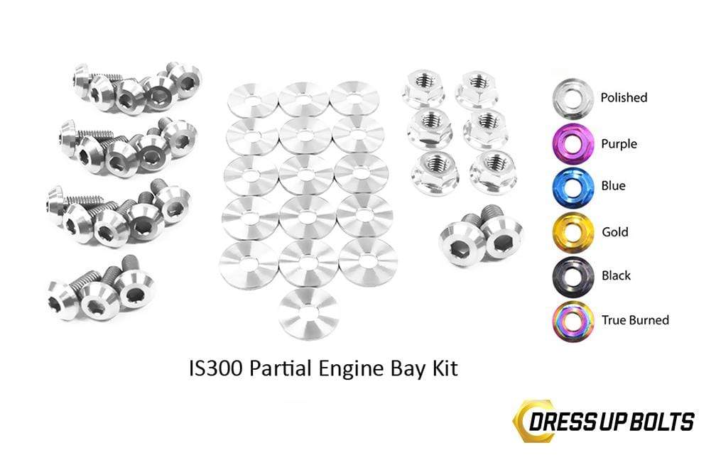 Lexus IS300 (1998-2005) Titanium Dress Up Bolts Partial Engine Bay Kit