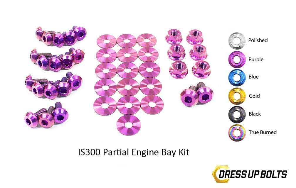 Lexus IS300 (1998-2005) Titanium Dress Up Bolts Partial Engine Bay Kit