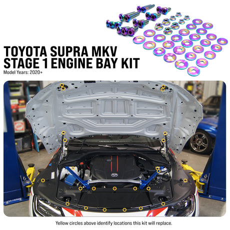 Stage 1 Titanium Hardware Engine Bay Kit - Toyota Supra MKV