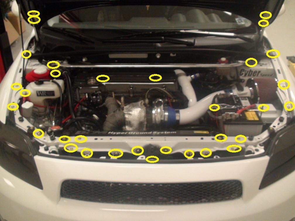 Scion tC (2005-2010) Titanium Dress Up Bolts Engine Bay Kit