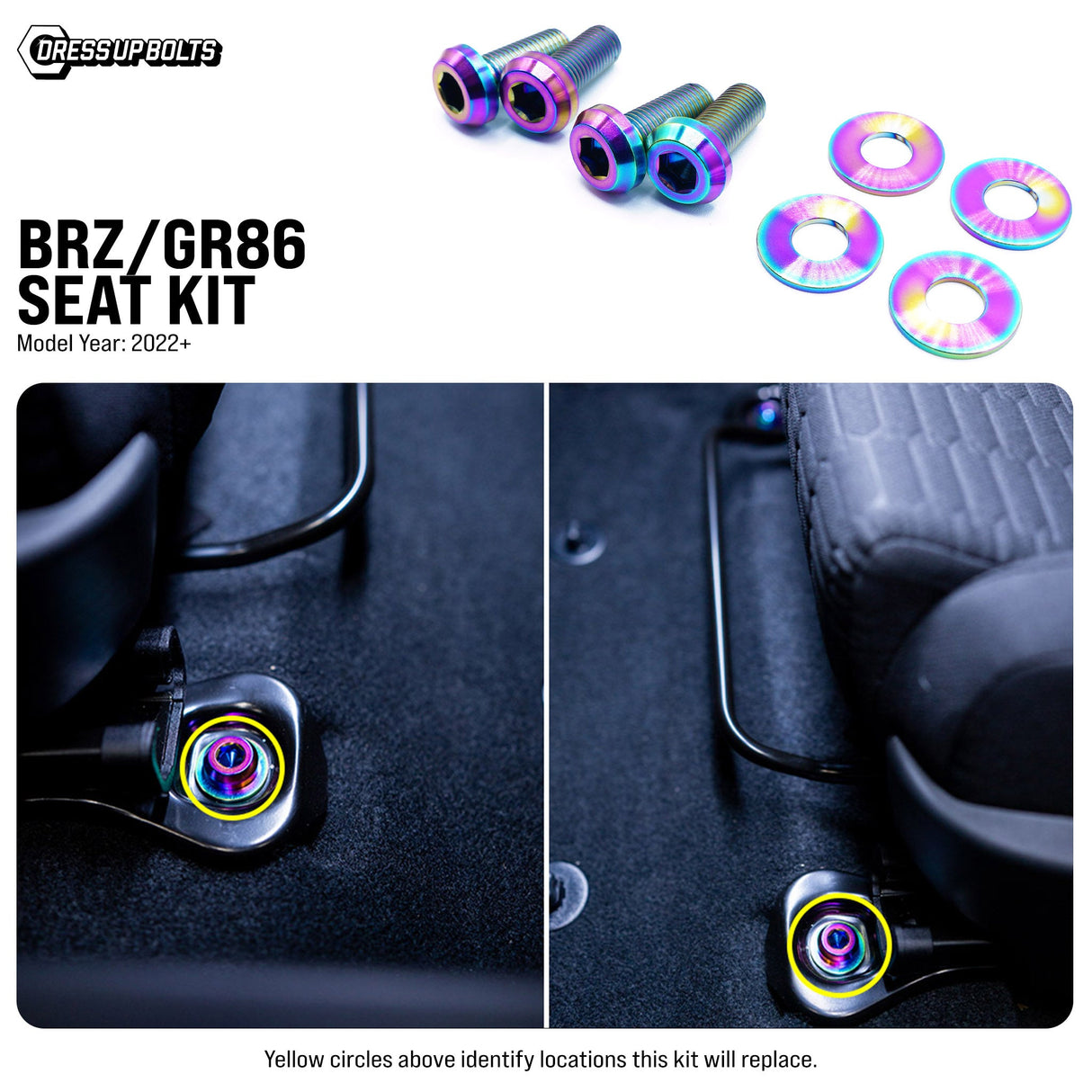 Dress Up Bolts Titanium Hardware Seat Kit - Toyota GR86/Subaru BRZ (2022+)