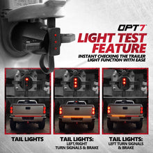 7-Way Round to 4-Way Flat Pin Adapter w/LED Testing Light and Secure Tab For Trailer Tow Hitch & Redline Tailgate LED