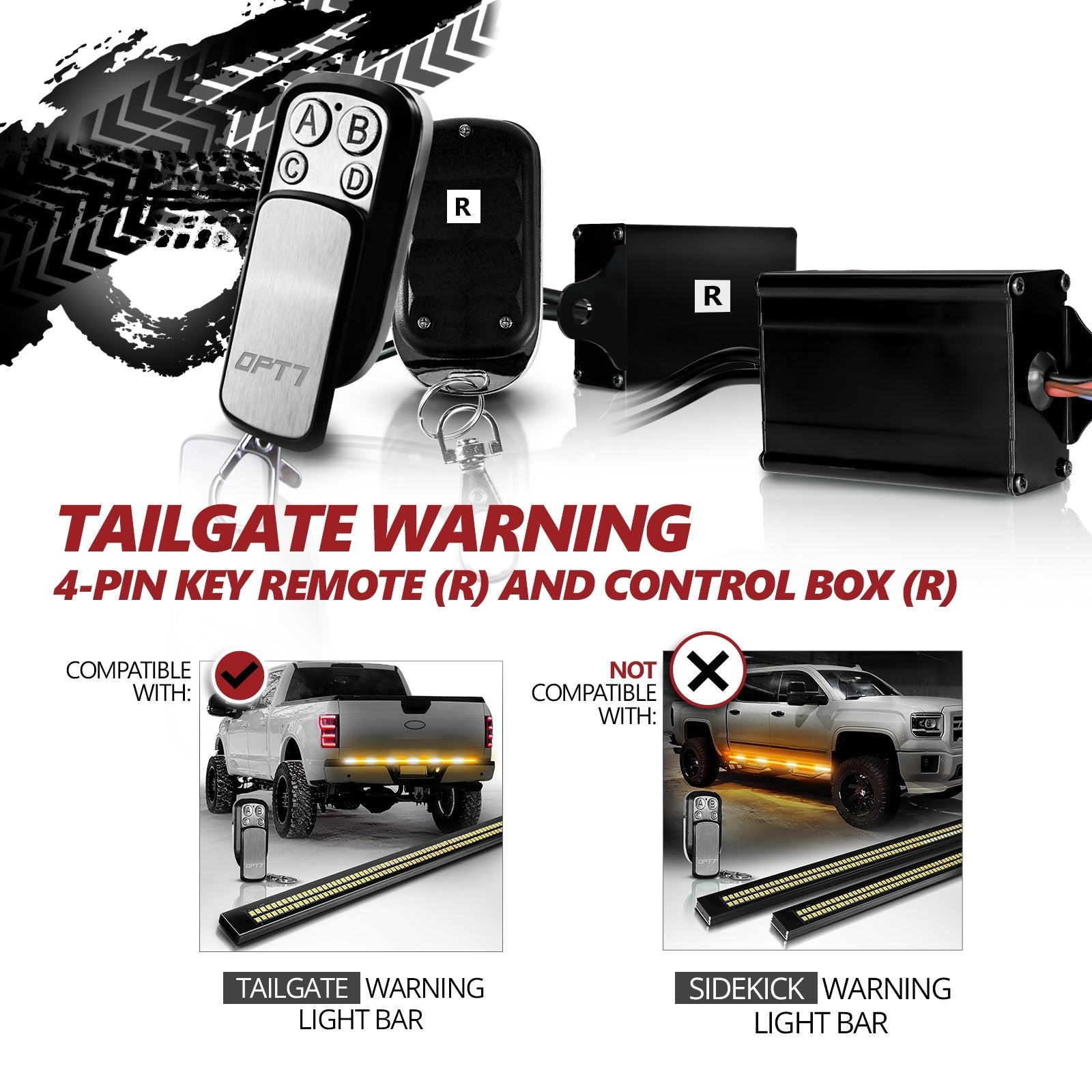 Redline Double Row LED Tailgate Warning Light Bar Control Box