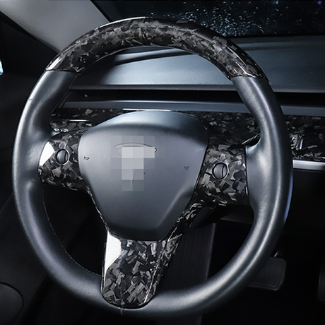 Tesla Model 3 & Y Steering Forged Carbon Fiber Wheel Top Cap | Palenon Performance
