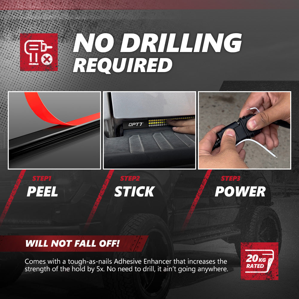 Redline Triple Row LED Tailgate Light Bar with Reverse Light, Brake Light & Sequential Turn Signals