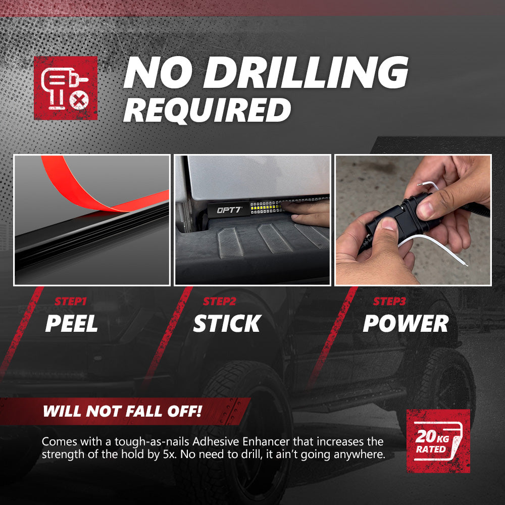 Redline Triple Row LED Tailgate Light Bar with Reverse Light, Brake Light & Sequential Turn Signals