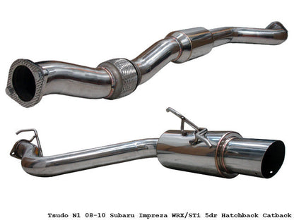 Tsudo 08-12 Impreza WRX / STI Wagon S2 JDM Catback + Hi-Flow Catalytic Downpipe Exhaust