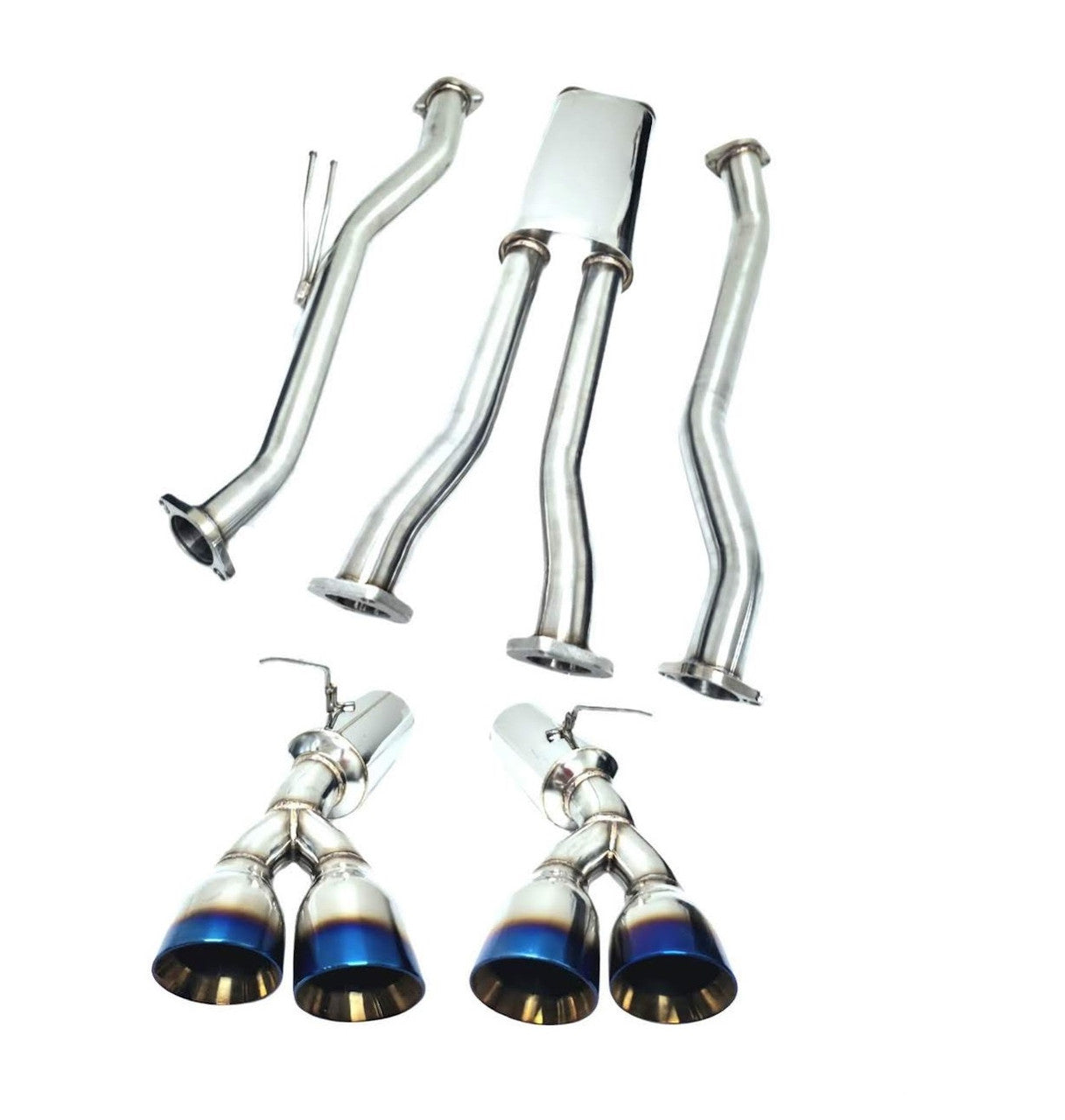 Tsudo quad burnt tips Catback Exhaust for Genesis Coupe V6 3.8L