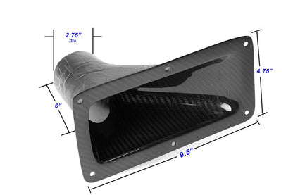 APR Performance Universal Carbon Fiber Air Inlet Duct 9.25" x 4.75" with Flange