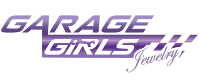 Logo of Garage Girls Jewelry with a purple and white color scheme.