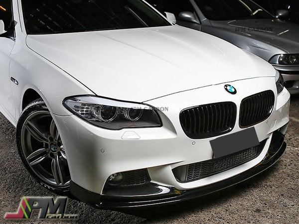 3D Style Carbon Fiber Front Bumper Add-on Lip Fits For 2011-2016 BMW F10 5-Series M-Sport Package Only