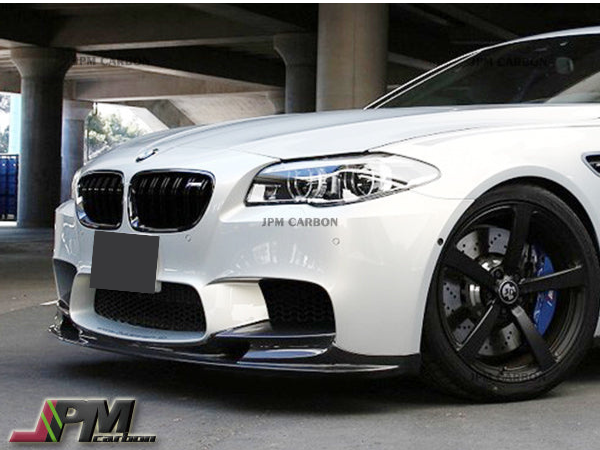 3D Style Carbon Fiber Front Bumper Add‑on Lip with Clear UV Coating Fits 2011‑2016 BMW F10 M5 Only