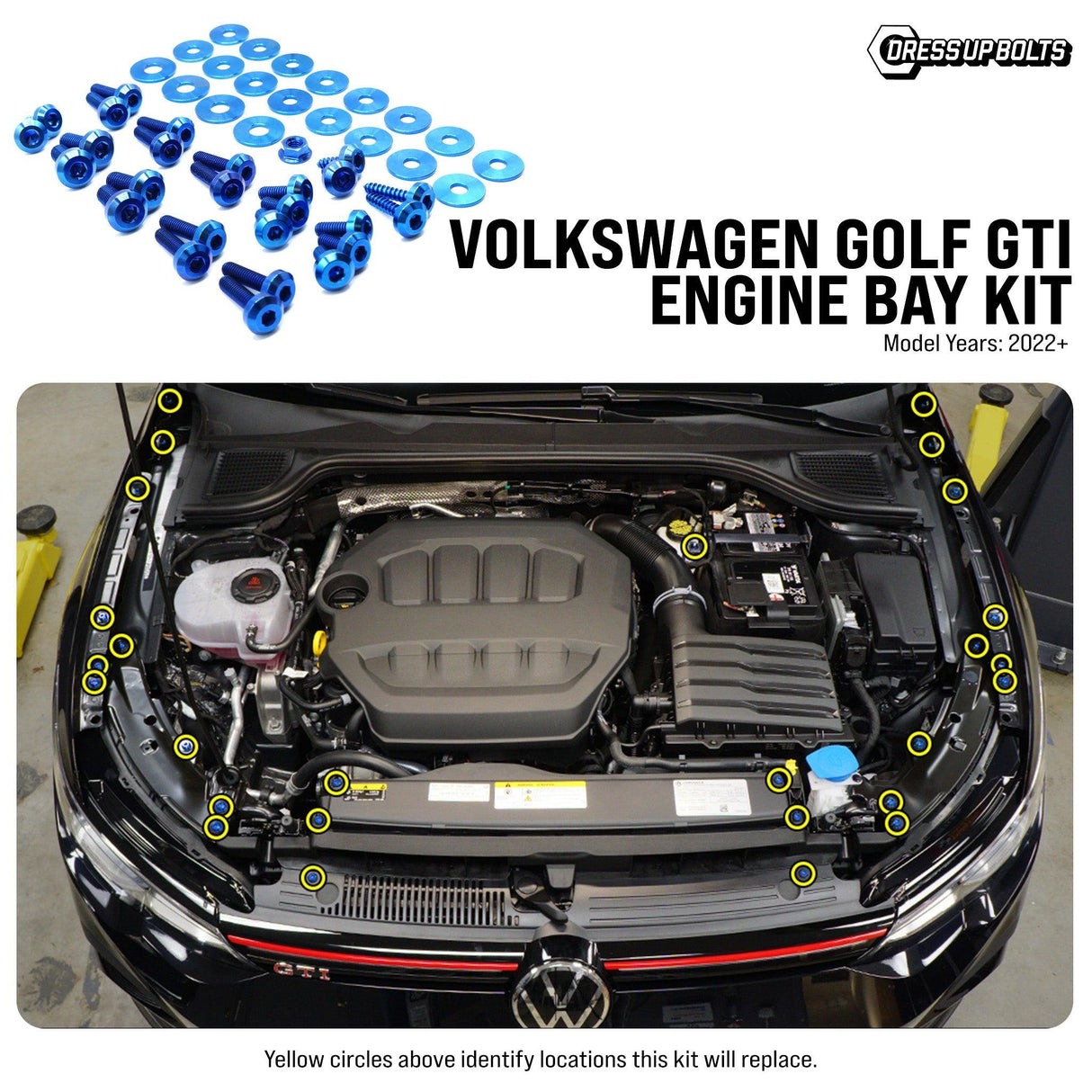 Titanium Hardware Engine Bay Kit - Volkswagen Golf GTI (2022+)